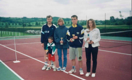 Tennis : Tournoi interne 1996  Hoffer Claude – Kister Hélène – Pfister Luc -Obrecht Philippe